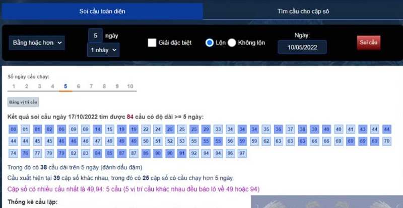 Hướng dẫn soi cầu miền Bắc Rồng Bạch Kim 2 nháy